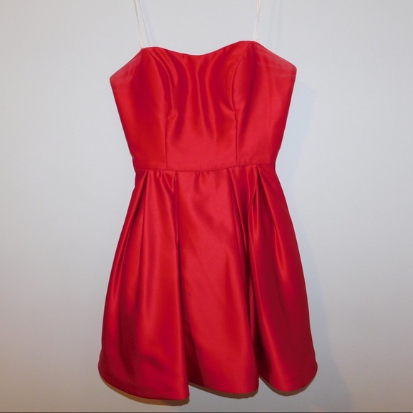 Short Red Satin Homecoming Dress! - Picture 1 of 8